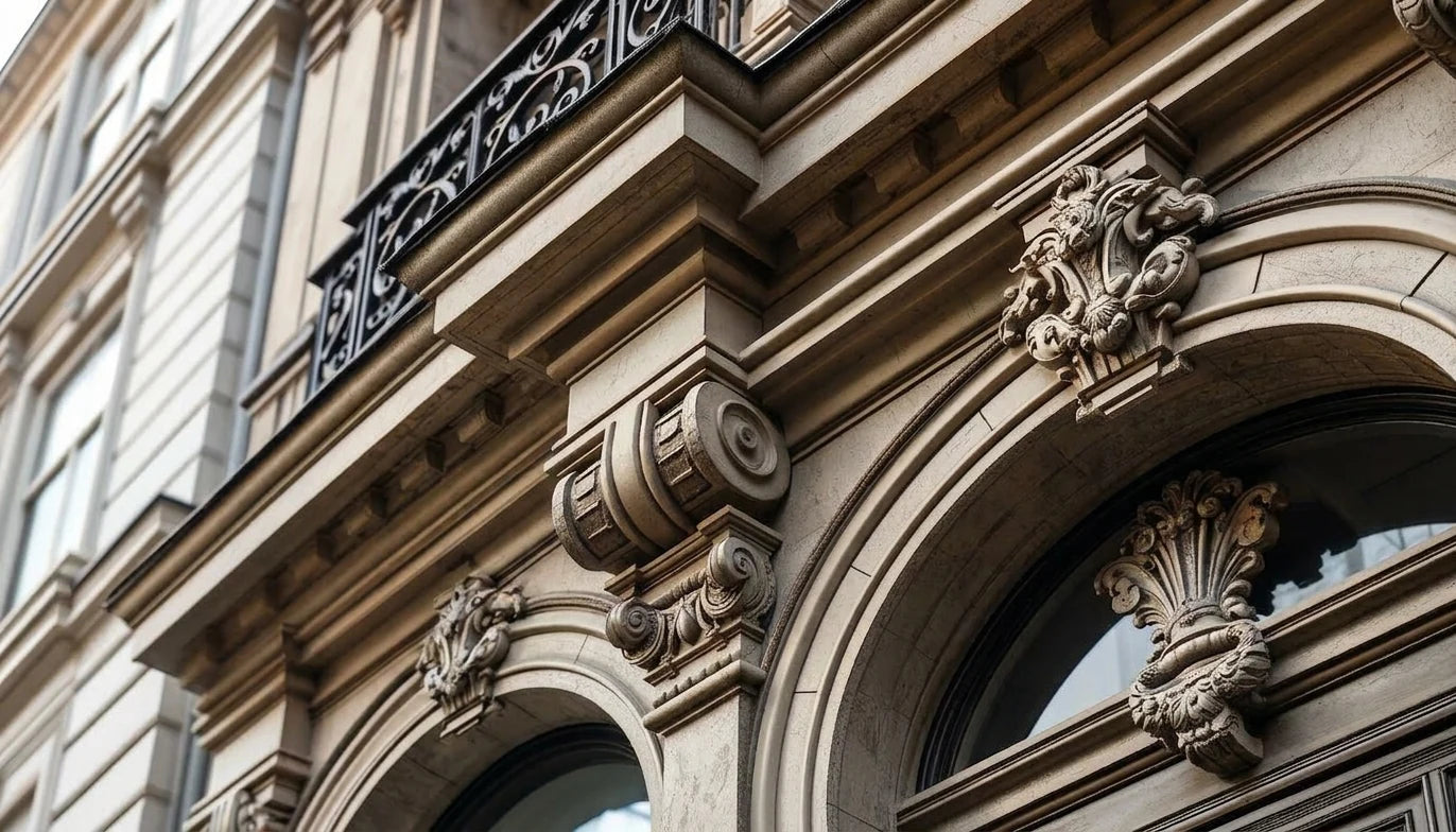 Façade haussmannienne ornée de corniches et moulures en staff — ART STAFF